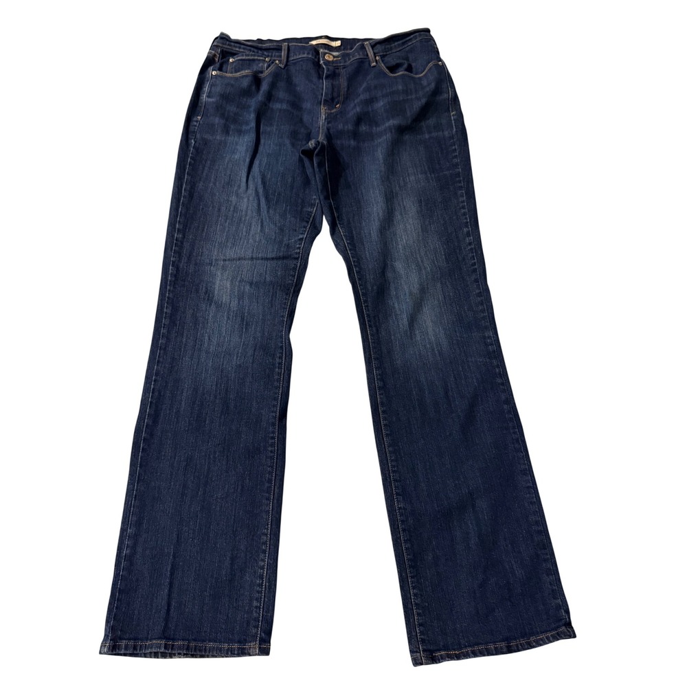 Levi's Signature Jeans Women's Mid-Rise Slim Size 14L (32x34) Dark Wash Denim
